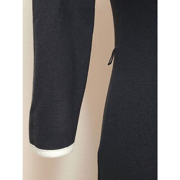 VENUS Black Contrast Trim 3/4 Sleeve Round Neck Keyhole Back Shift Dress Size XS - Picture 4 of 13